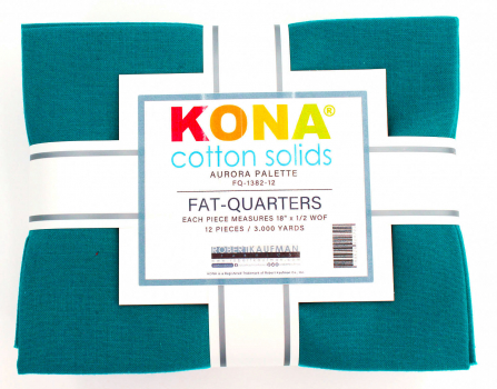 Preview: Kona Cotton Solids Fat Quarter Stoffpaket - Aurora